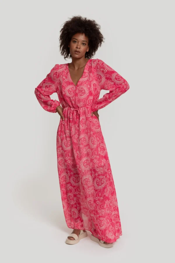 92989 Robe longue en mousseline pink