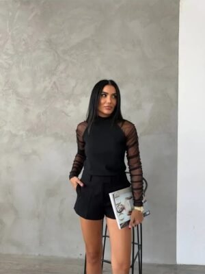Haut en Tulle noir