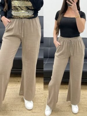 Pantalon en coton taupe