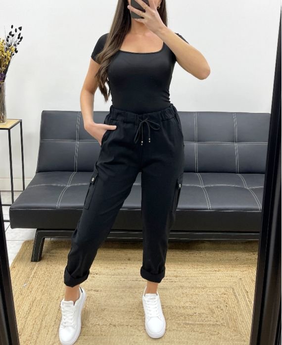 pantalon-cargo-pe1034-noir Pantalon noir