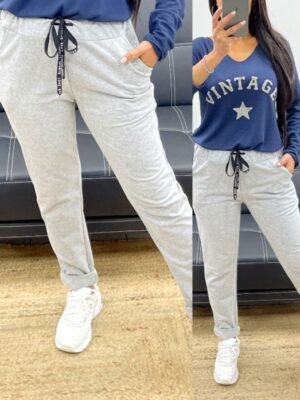 Pantalon en coton gris